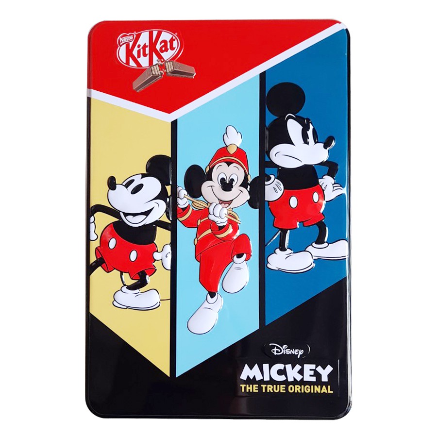 Hộp 12 thanh Socola Kitkat - Hộp thiếc hình chuột Mickey