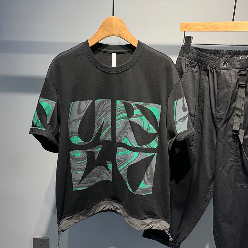 Áo Thun Tay Ngắn Dáng Rộng Phong Cách Hàn Quốc Dễ Phối Đồ Thời Trang Cho Nam