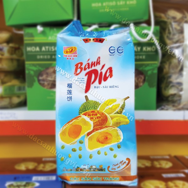 【CHÍNH HÃNG】Bánh pía đậu xanh sầu riêng trứng Tân Huê Viên 600g