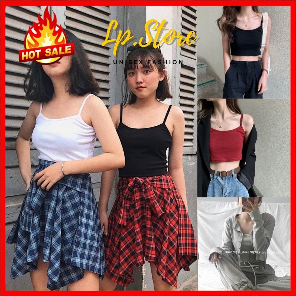 Áo Hai Dây - Áo 2 Dây Croptop Lửng 4 Màu Siêu Hot - Kèm DEAL Sốc ( có ảnh thật ) - LP.STORE