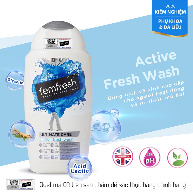 Dung dịch vệ sinh Femfresh 250ml an toàn dịu nhẹ cho da
