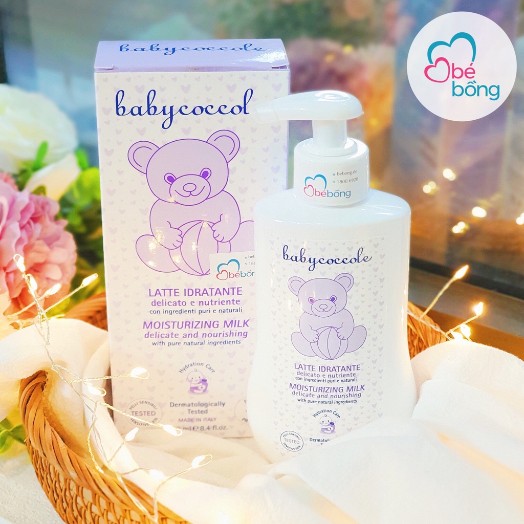 Sữa dưỡng ẩm chiết xuất hạnh nhân yến mạch babycoccole 0m+ Ý 250ml