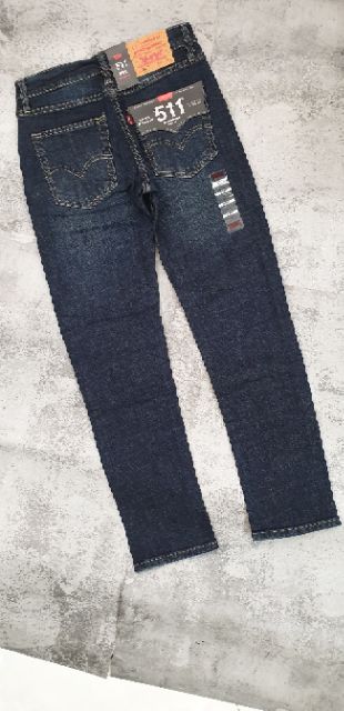 Quần jean nam co giãn ống đứng levi 511 màu xanh ánh vàng