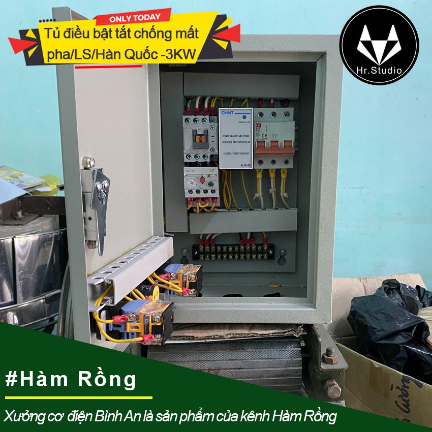 Tủ điều khiển 3KW LS Hàn Quốc chống mất pha- ngắn mạch và quả tải điện áp 3pha 380V