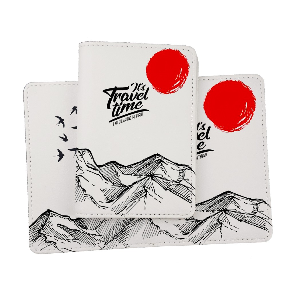 Ví Đựng Hộ Chiếu Cover IT'S TRAVEL TIME - Bao Da Passport Du Lịch THIÊN NHIÊN Độc Đáo Siêu Đẹp -Tiện Lợi Đa Năng - LT081