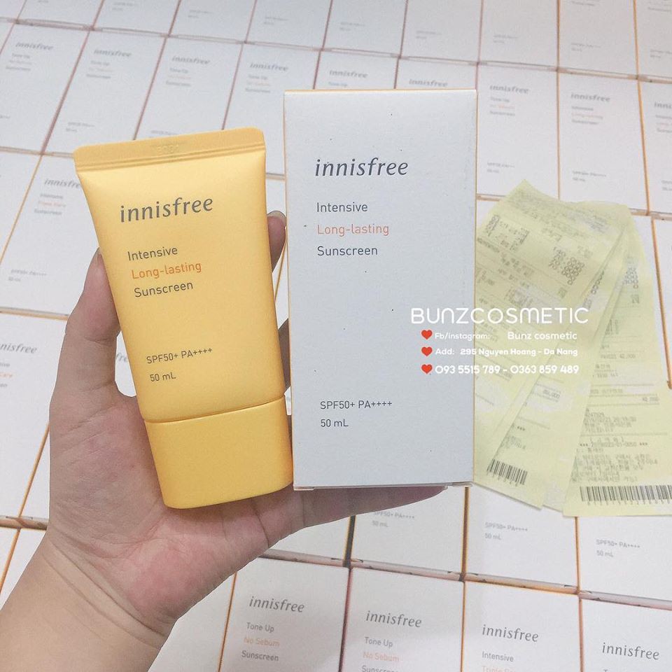 Kem chống nắng Innisfree dòng long lasting for oily skin authh 100%