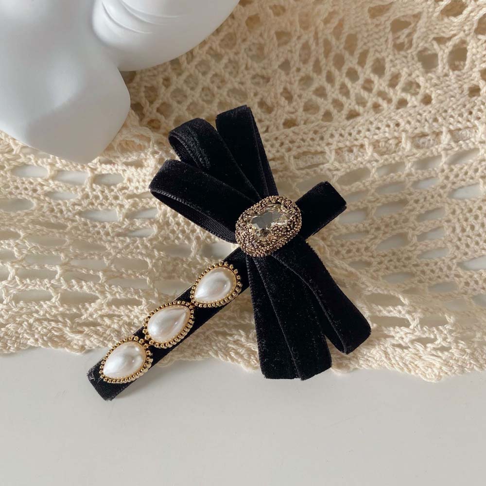 Kẹp Tóc Nơ Đính Ngọc Trai Giả Thời Trang Nữ