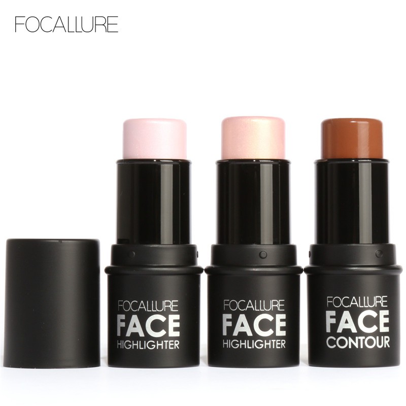 【READY STOCK】FOCALLURE Focallure Face Highlighter&Bronzer Stick Shimmer Powder Creamy Waterproof Concealer Glitter face contour face highlighter pen