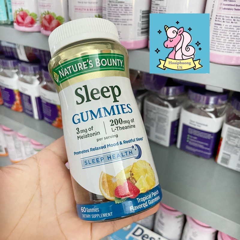 [Date 2023] Kẹo dẻo vị trái cây nhiệt đới Nature's Bounty (Gummies Sleep) 60 viên