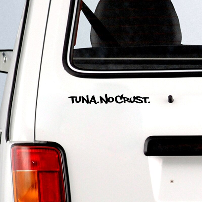 Miếng sticker &quot;Tuna No Crust&quot; dán trang trí ô tô chống thấm 18.5cmx2.3cm