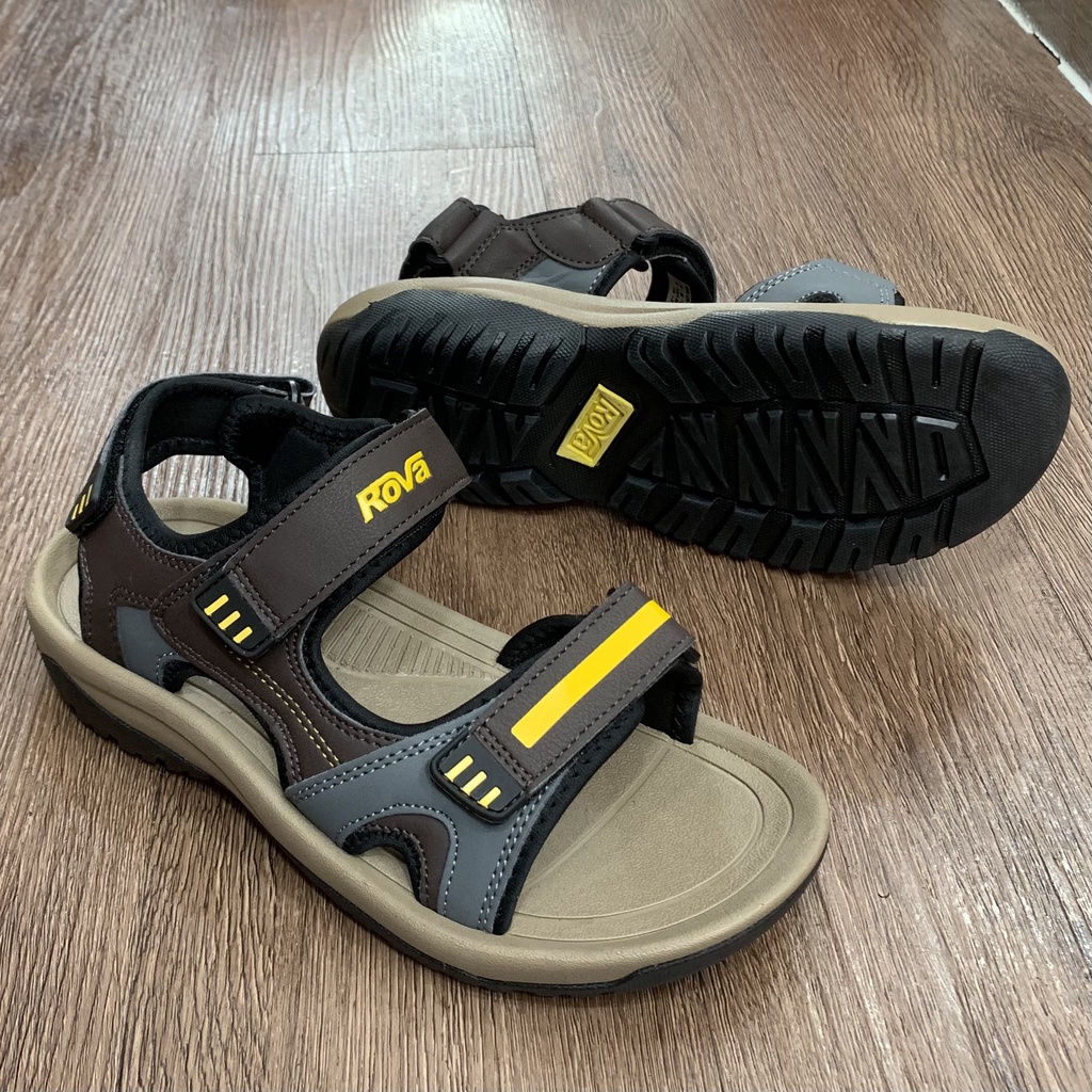 Giày Sandal Nam Kiểu Dáng Công Sở Quai Da Hiệu Rova - Xanh