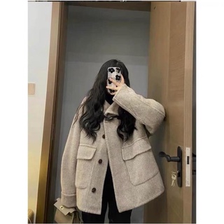 Áo khoác nữ hàn quốc 🌸 áo cổ bẻ from rộng dáng dài len dạ kẻ caro tweed mùa đông đẹp🌸 cao cấp