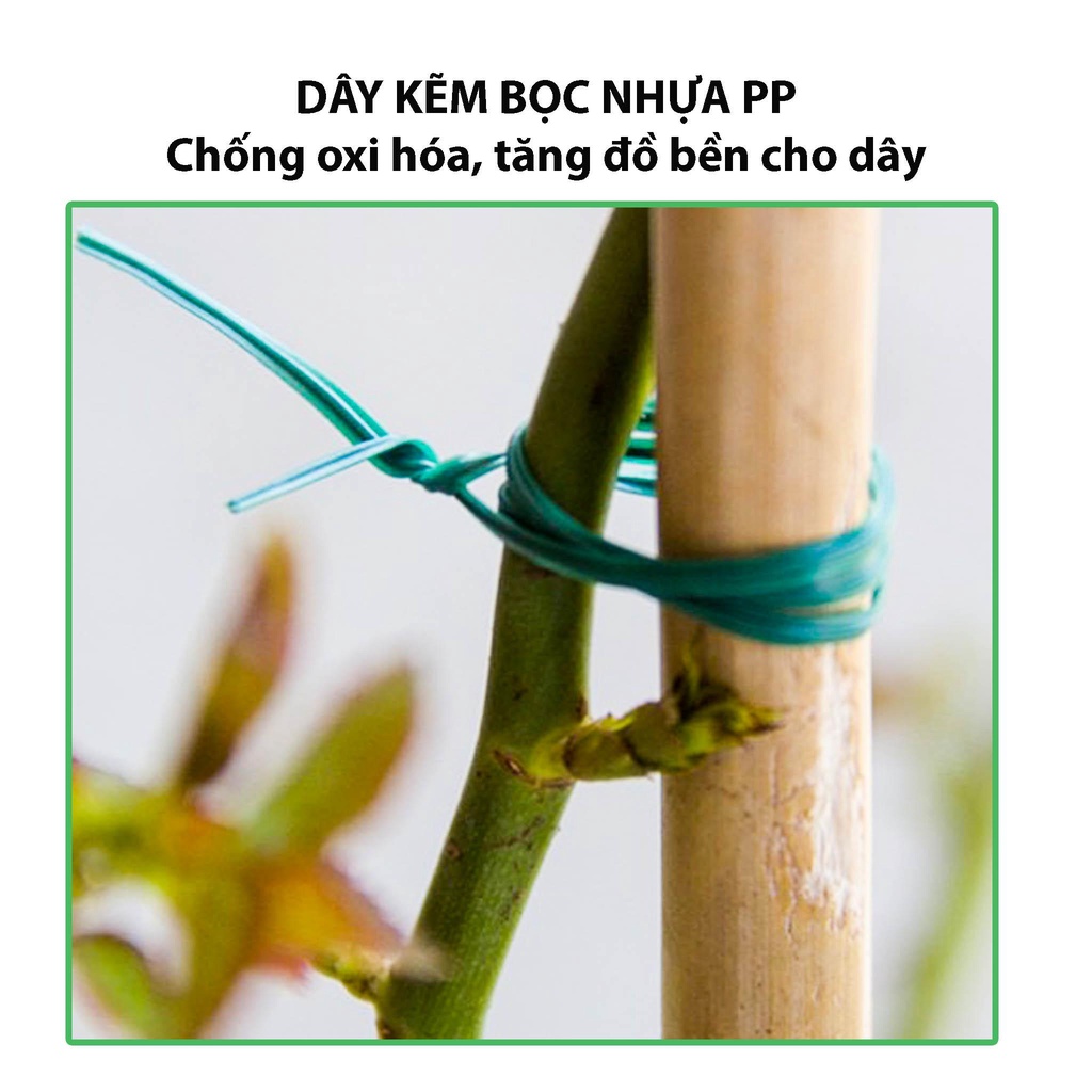 Dây Buộc Kẽm Bọc Nhựa PP - Đa Năng Dùng Buộc, Uốn Cành - Chống Oxi Hóa - Có Lưỡi Cắt Tự Động Tiện Lợi