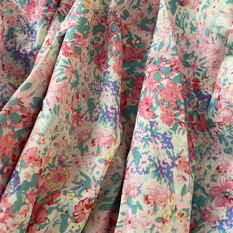 ODDA OUTFIT / Đầm Hoa Nhí Hồng Pastel Vintage.