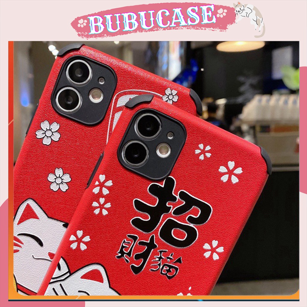 Ốp lưng Iphone cho 12/12mini/ 12pro/12promax - Họa tiết mèo thần tài màu đỏ mang lại mai mắn mang tài lộc