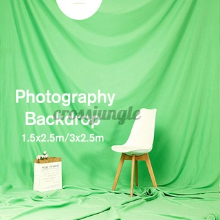 Tấm vải làm phông nền chụp ảnh studio polyester màu trắng/ xanh lá cây/ đen trơn 3x2.5m/ 1.5x2.5m cho đám cưới sinh nhật