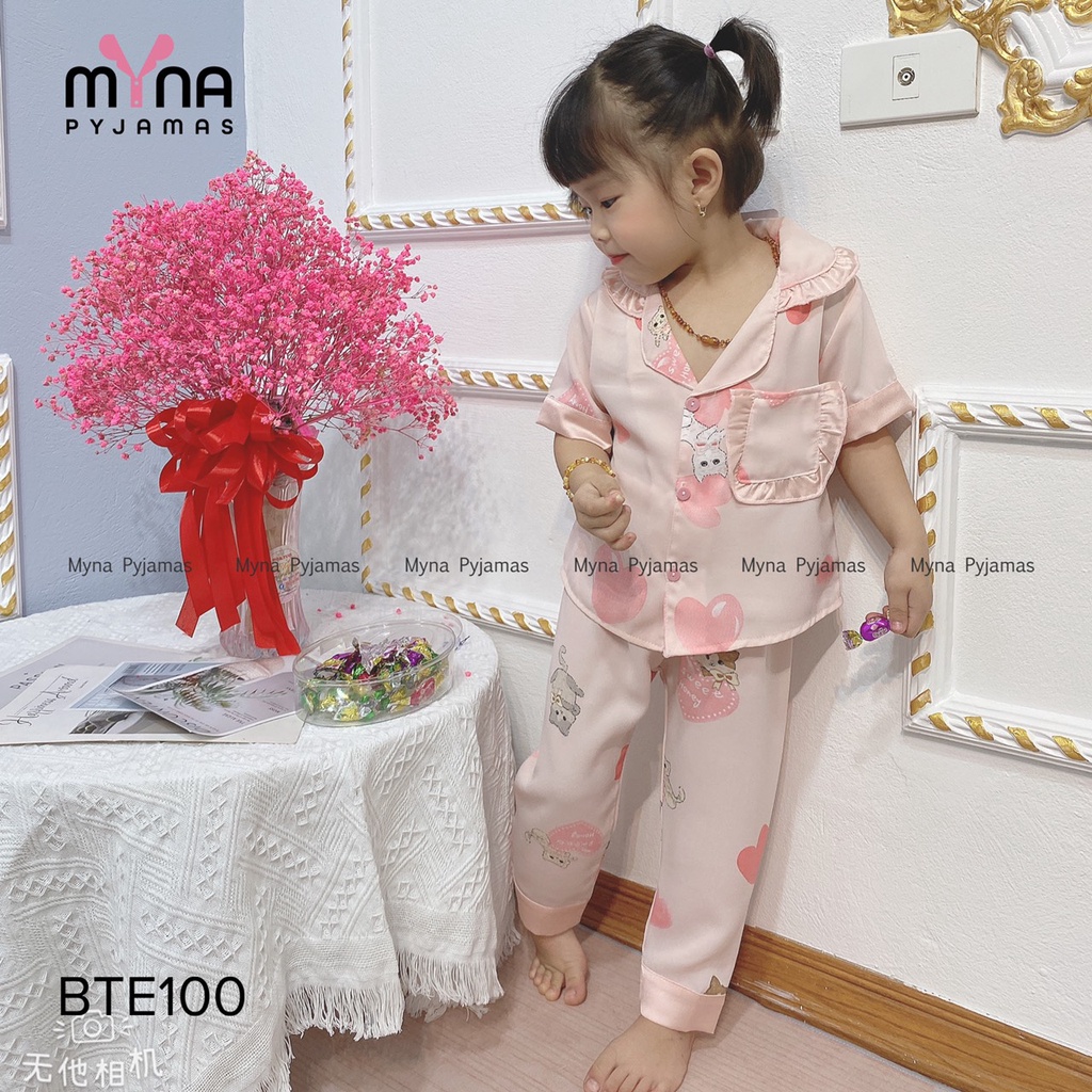 Bộ pijama trẻ em tay ngắn quần dài lụa mango cao cấp mềm mịn mát ( form từ 12-42kg)