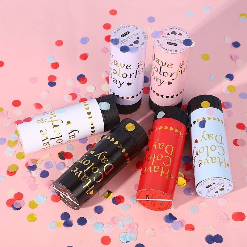 Pháo giấy kim tuyến nhiều màu size mini trang trí tiệc sinh nhật, lễ cưới