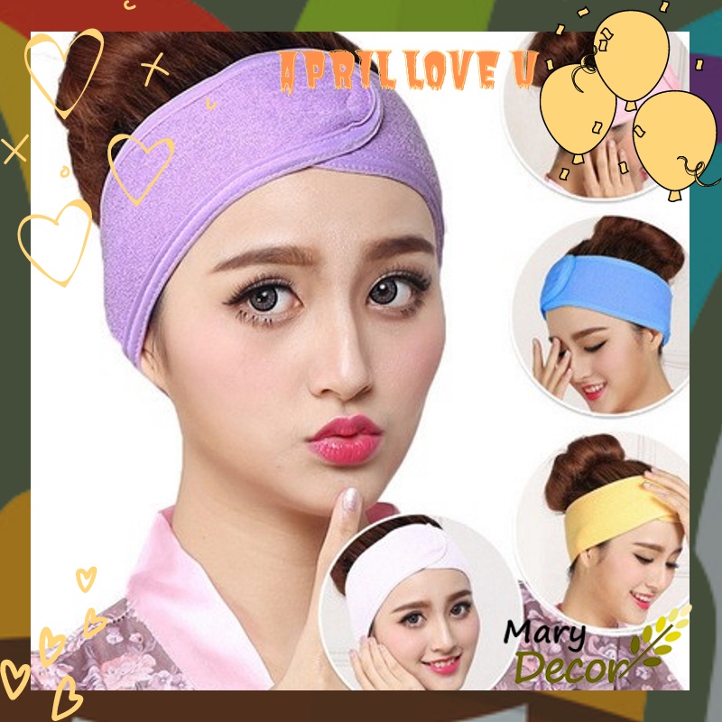 Băng Đô Dán Đầu Rửa Mặt Cho SALON SPA hoặc dùng tại nhà , đắp mặt nạ, dính chắc chắn không gião chun MARY DECOR