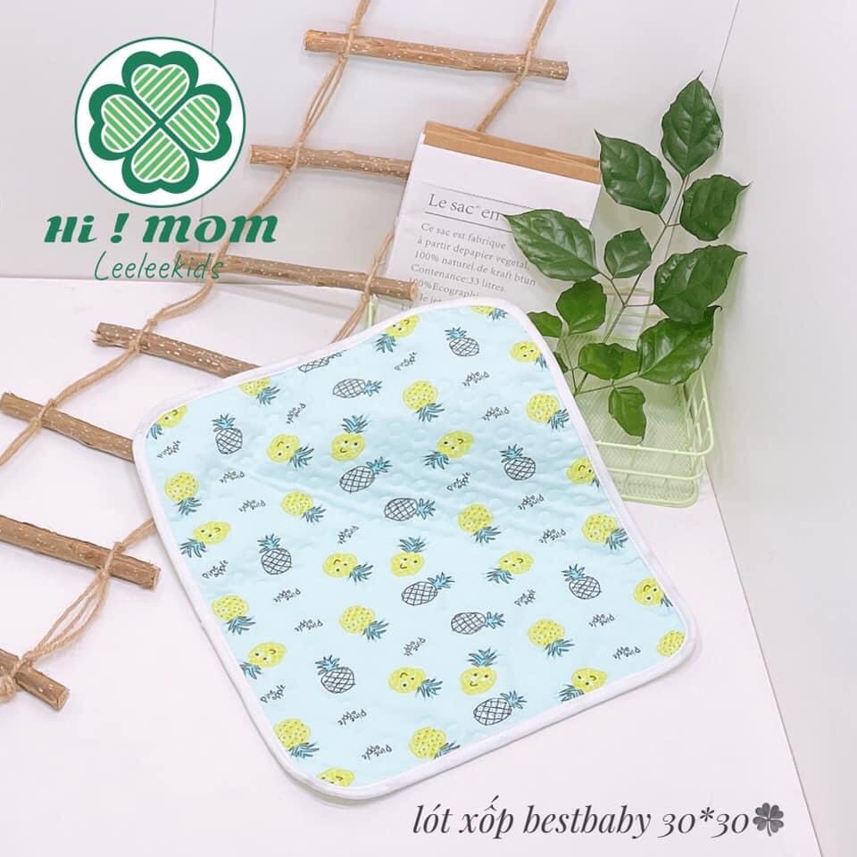 Tấm lót chống thấm Cotton họa tiết HI MOOM MỚI .