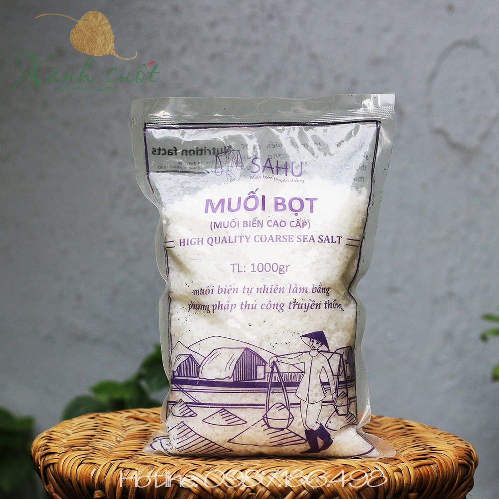 [Sahu] Muối Hột/ Hạt- Sạch Tự Nhiên- Không Chất Tẩy Trắng, An Toàn - Sa Huynh Coarse Salt [Xanh Suốt]