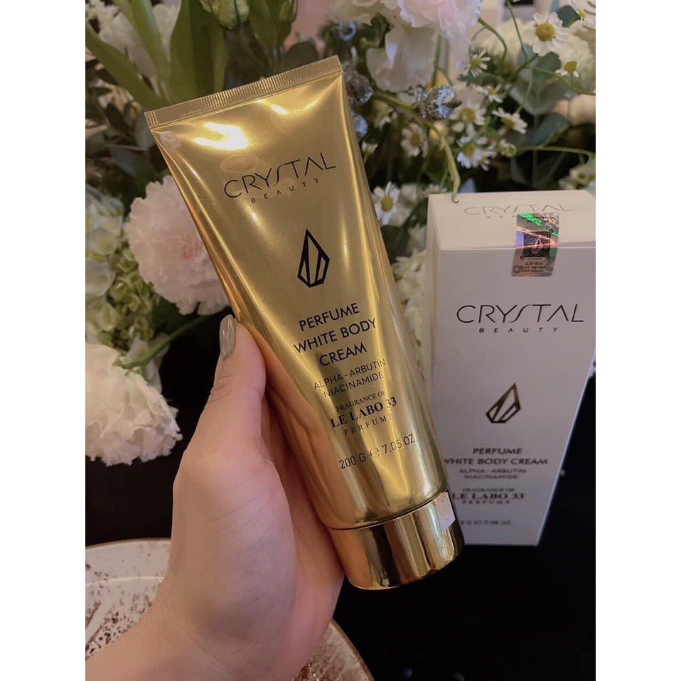 Kem Dưỡng Thể Trắng Da Crystal Beauty,Lotion Body Nâng Tone Thấm Nhanh, Không Bết Rít, White Body Cream Mềm Mịn Đều Màu