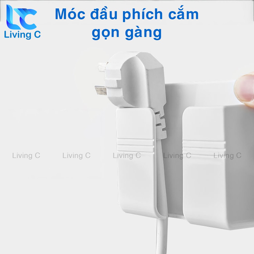 Giá đỡ điện thoại dán tường Living C, kệ đựng remote điều khiển có sẵn miếng dán tường