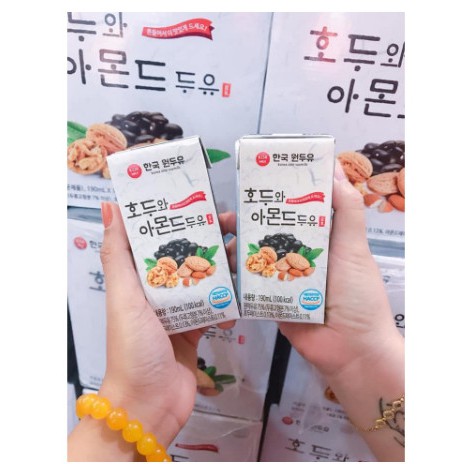 [Siêu Hot] Sữa hạnh nhân óc chó đậu đen Hàn Quốc thùng 16 hộp