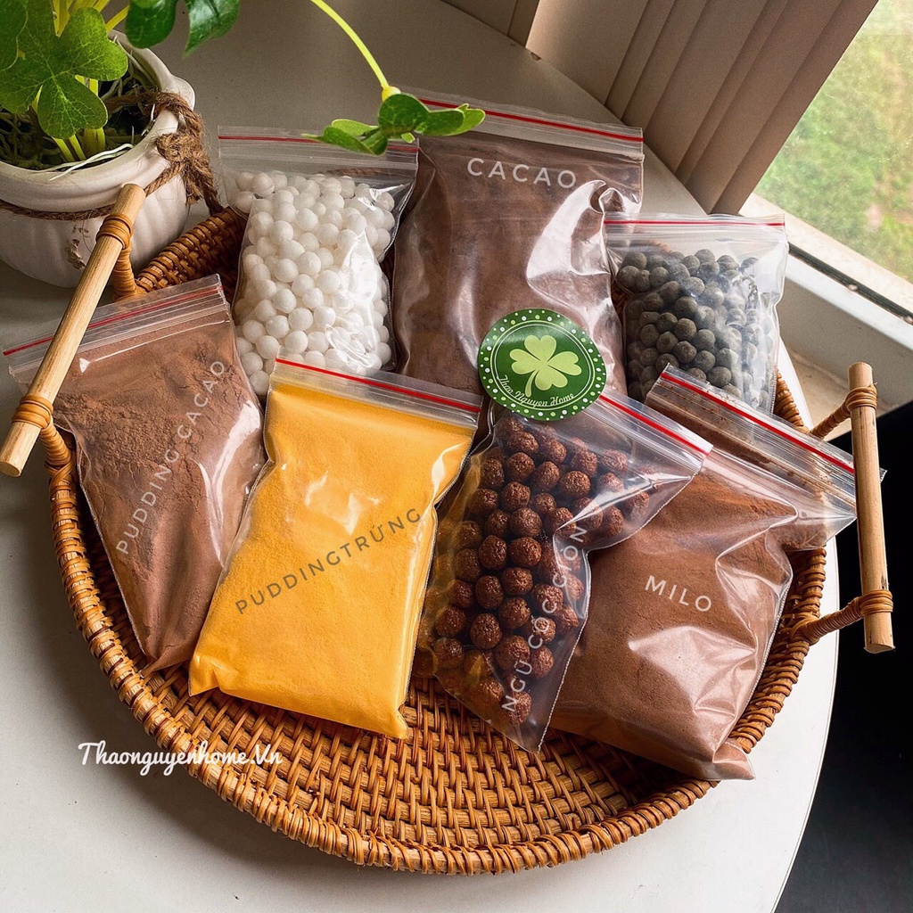 💖 Set Milo Dầm Trân Châu Pudding Trứng, Cacao 10-20 chén💥 Set 8 Vị Thạch Siêu Ngon💥+ Công Thức Dễ Làm Thành Công 100%