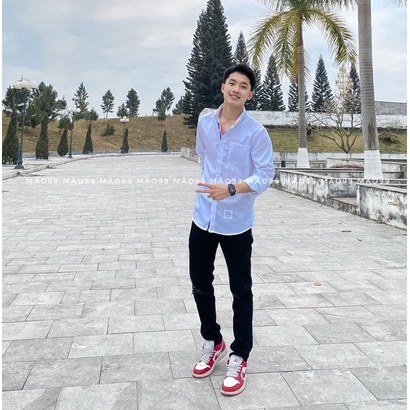 áo sơ mi  thom browne sọc cổ nam,nữ dài tay gấp cổ. Ảnh thật tự chụp | BigBuy360 - bigbuy360.vn