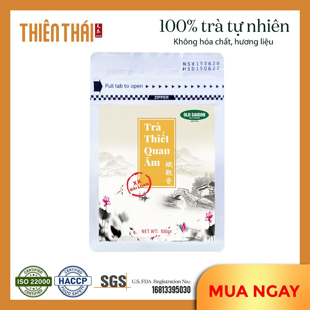 Trà thiết quan âm xuất khẩu Đài Loan 100gr pha trà, trà sữa, vị trà dịu ngọt thơm ngon, hỗ trợ giảm cân, giảm stress