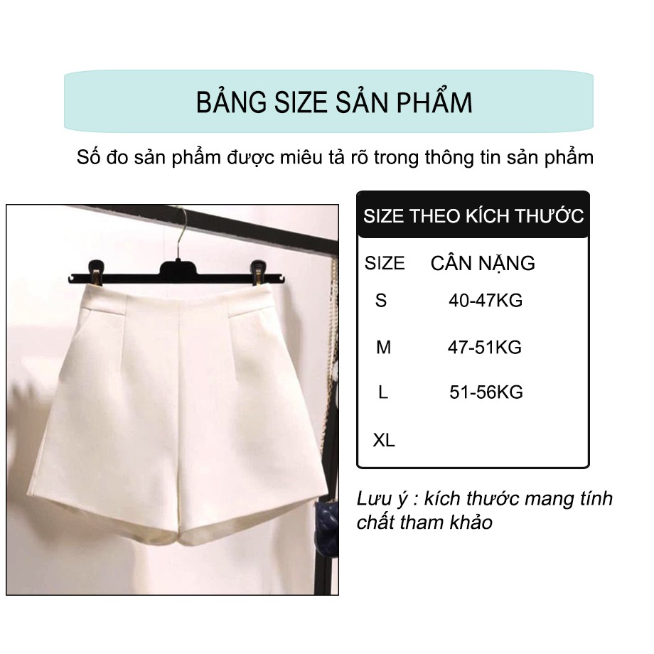 Quần short nữ -cạp cao tôn dáng quần đùi màu đen trắng be quần lưng cao ôm dáng hàng đẹp, quần cạp cao