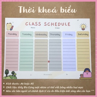 Thời Khoá Biểu Thiết Kế - Student | inanhboo