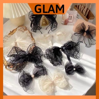 Cặp cài tóc nơ ren bản to phong cách Ulzzang