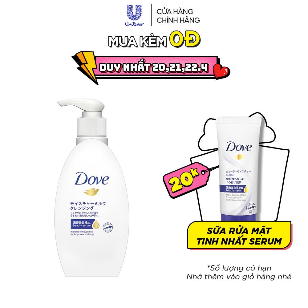 [Mã FMCGMALL -8% đơn 250K] Sữa tẩy trang Dove serum không cồn sạch sâu tốt - làm sạch lớp trang điểm lâu trôi 195ml