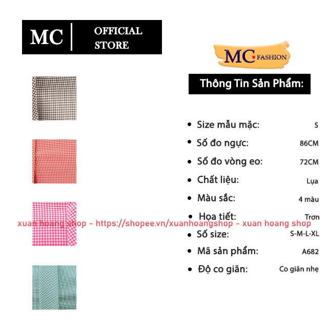 Áo Sơ Mi Nữ Công Sở Đẹp Dài Tay, Kẻ Sọc Caro Mc Fashion, Size Đủ, Chất Vải Tốt, Màu Xanh, Hồng, Nâu Tây, Trắng A682