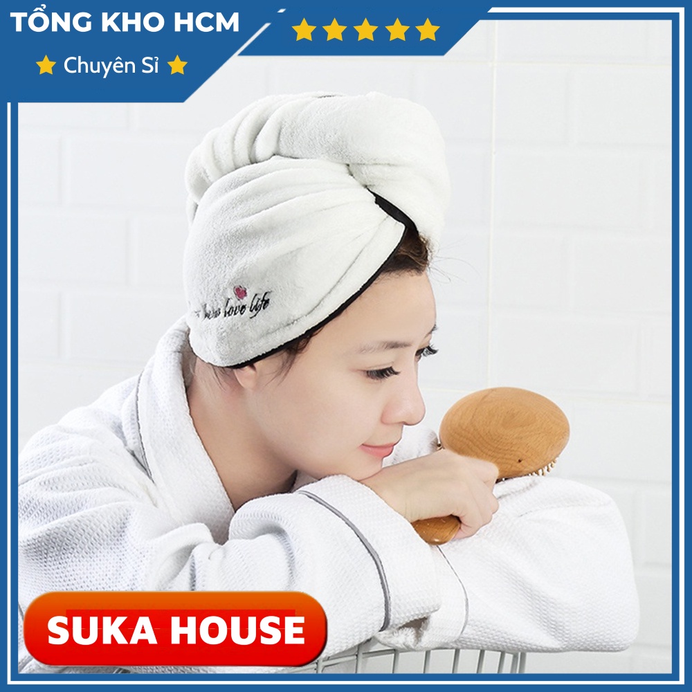 Khăn Trùm Tóc Mau Khô Sau Khi Tắm Xinh Xắn SUKAHOUSE H035