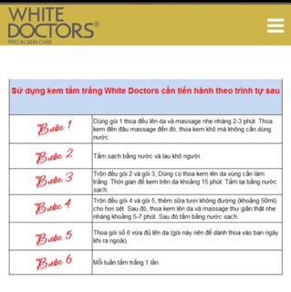 (Hàng công ty) TẮM TRẮNG WHITE DOCTOR