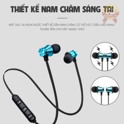Tai nghe ko dây in-ear nhét tai kèm mic Bluetooth 4.2 thể thao có nam châm Xt11 cho ĐT táo android
