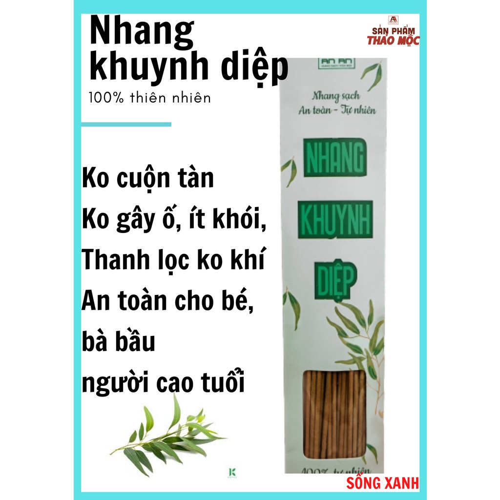 Nhang sạch, nhang xanh khuynh diệp, thanh lọc không khí,100% thảo mộc tự nhiên, ít khói, không cuộn tàn- Sống Xanh