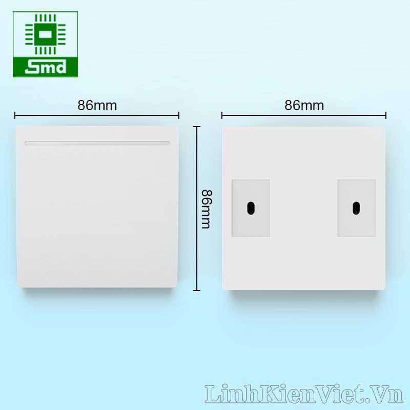 Bộ Công tắc RF 2 nút gắn tường (phù hợp với hộp 86)