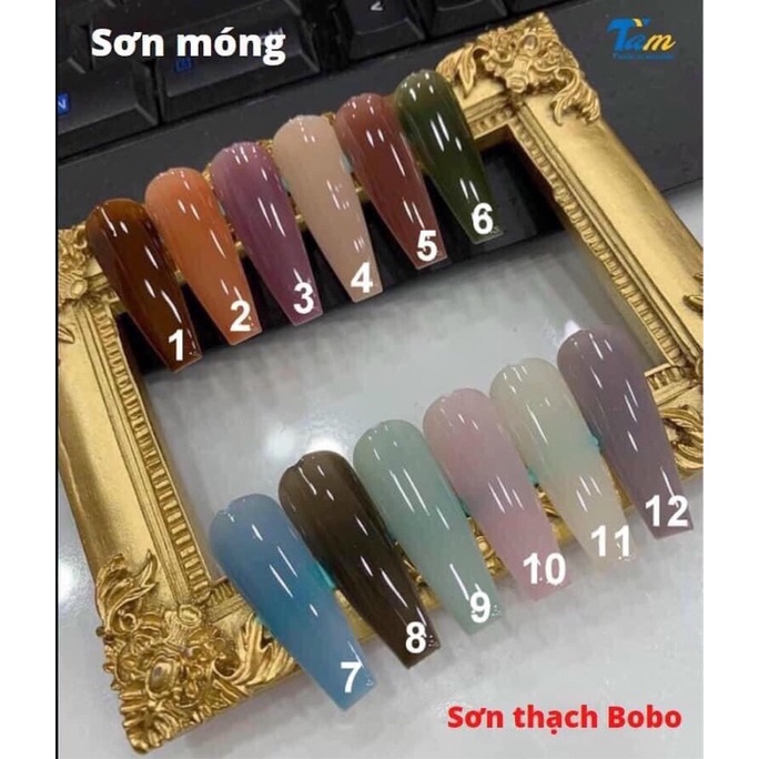 Sơn thạch bobo lẻ chai bảng 12 màu - Cheap Nail