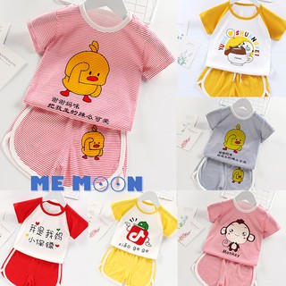 Bộ đồ quần áo trẻ em mùa hè cộc tay bé gái và trai vải cotton co giãn 4 chiều thấm hút mồ hôi ngủ từ 1-5 tuổi BĐON06-01