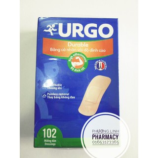 Băng cá nhân vải độ dính cao Urgo Durable (102 miếng/hộp)