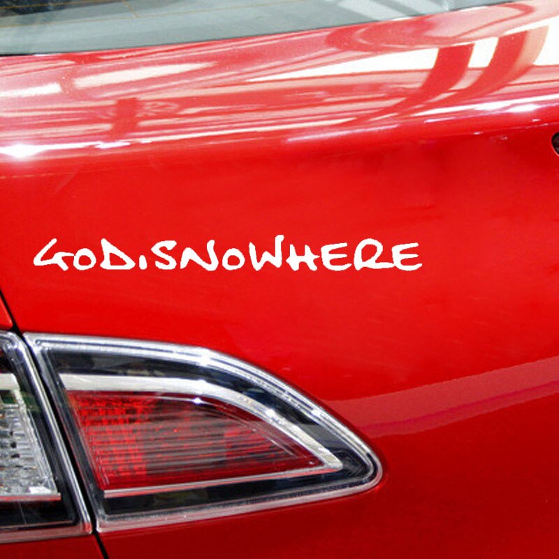 Decal Dán Trang Trí Xe Hơi Hình God Is Nowhere 20cmx1.8cm