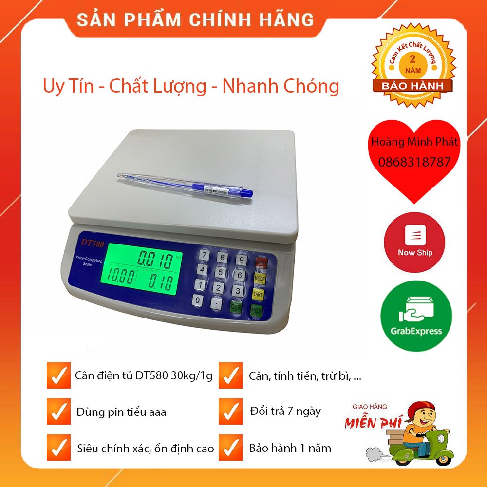 CÂN ĐIỆN TỬ DT580 - 30Kg/1g. CÂN NHÀ BẾP .... Mới Nhất.....