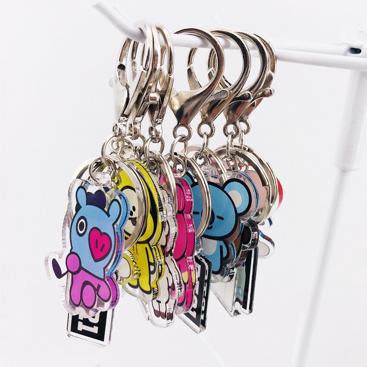 Móc Chìa Khóa Bằng Acrylic Hình Biểu Tượng Nhóm Nhạc BT21 GOT7 Blackpink Twice Exo