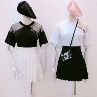 Áo chocker phối lưới