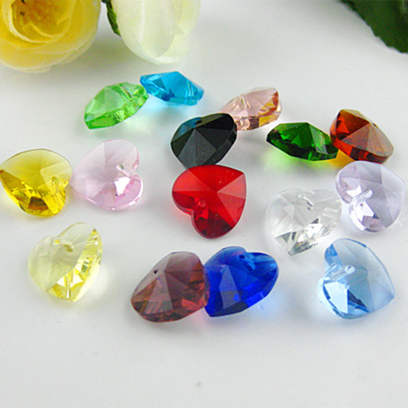 Set 10 mặt dây chuyền pha lê hình trái tim độc đáo sáng tạo