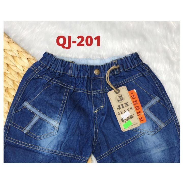 Quần Jean bé trai size 13-20kg. Chất liệu jean lưng thun co giãn thoải mái cho bé vận động - Tomchuakids